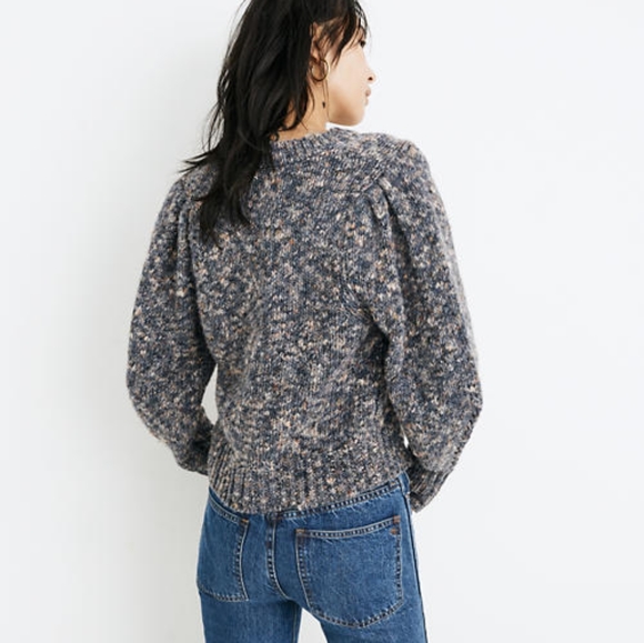 Pleat-Shoulder Pullover Sweater, gray NWT - Picture 2 of 7